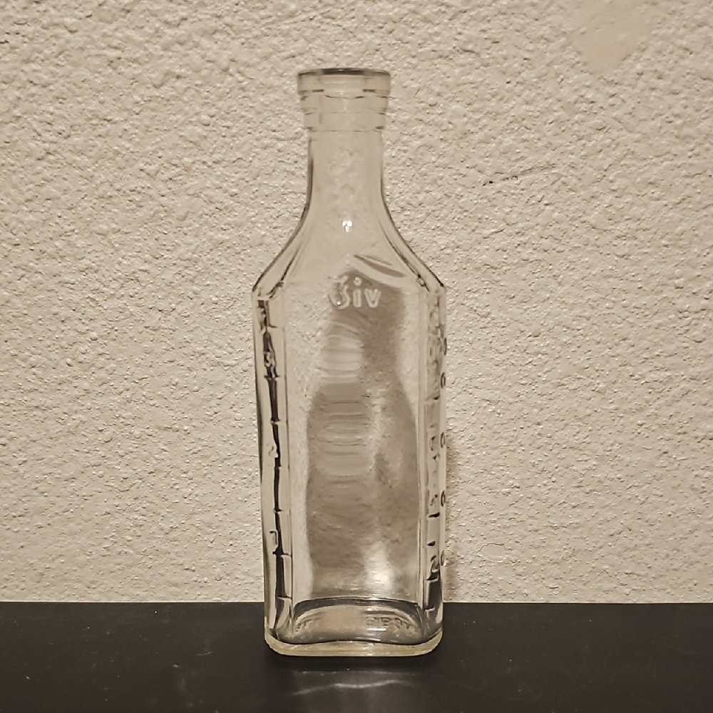 Vintage Clear 3xvi Blue Ribbon Apothecary Medicine Bottle